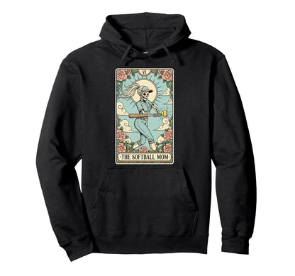 Softball Mom Tarot Card Skeleton Mama Hoodie - Trendy Graphic Unisex - T-Shirt, Sweatshirt, Hoodie