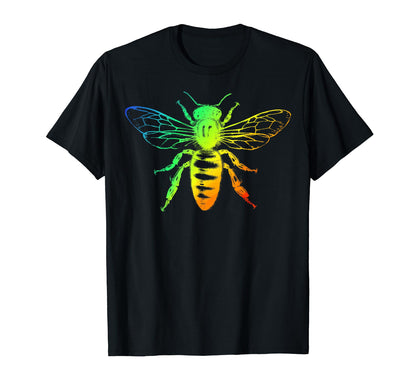 Honeybee Colorful Rainbow T-Shirt - Trendy Graphic for Adults - T-Shirt, Sweatshirt, Hoodie