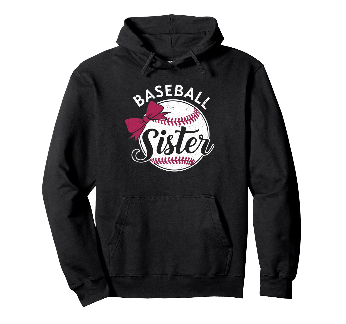 Baseball Sister Coquette Bow Biggest Fan Hoodie - Unique Graphic Men Women - T-Shirt, Sweatshirt, Hoodie