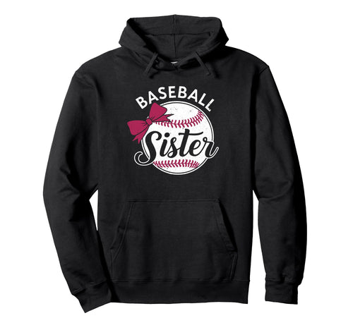 Baseball Sister Coquette Bow Biggest Fan Hoodie - Unique Graphic Men Women - T-Shirt, Sweatshirt, Hoodie