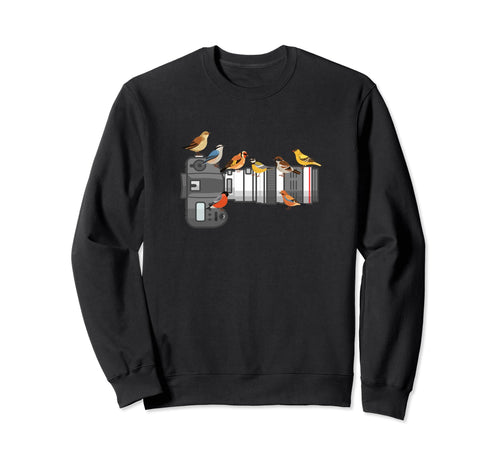 Bird Long Lens Camera Sunset Sweatshirt - Novelty Apparel for Adults - T-Shirt, Sweatshirt, Hoodie