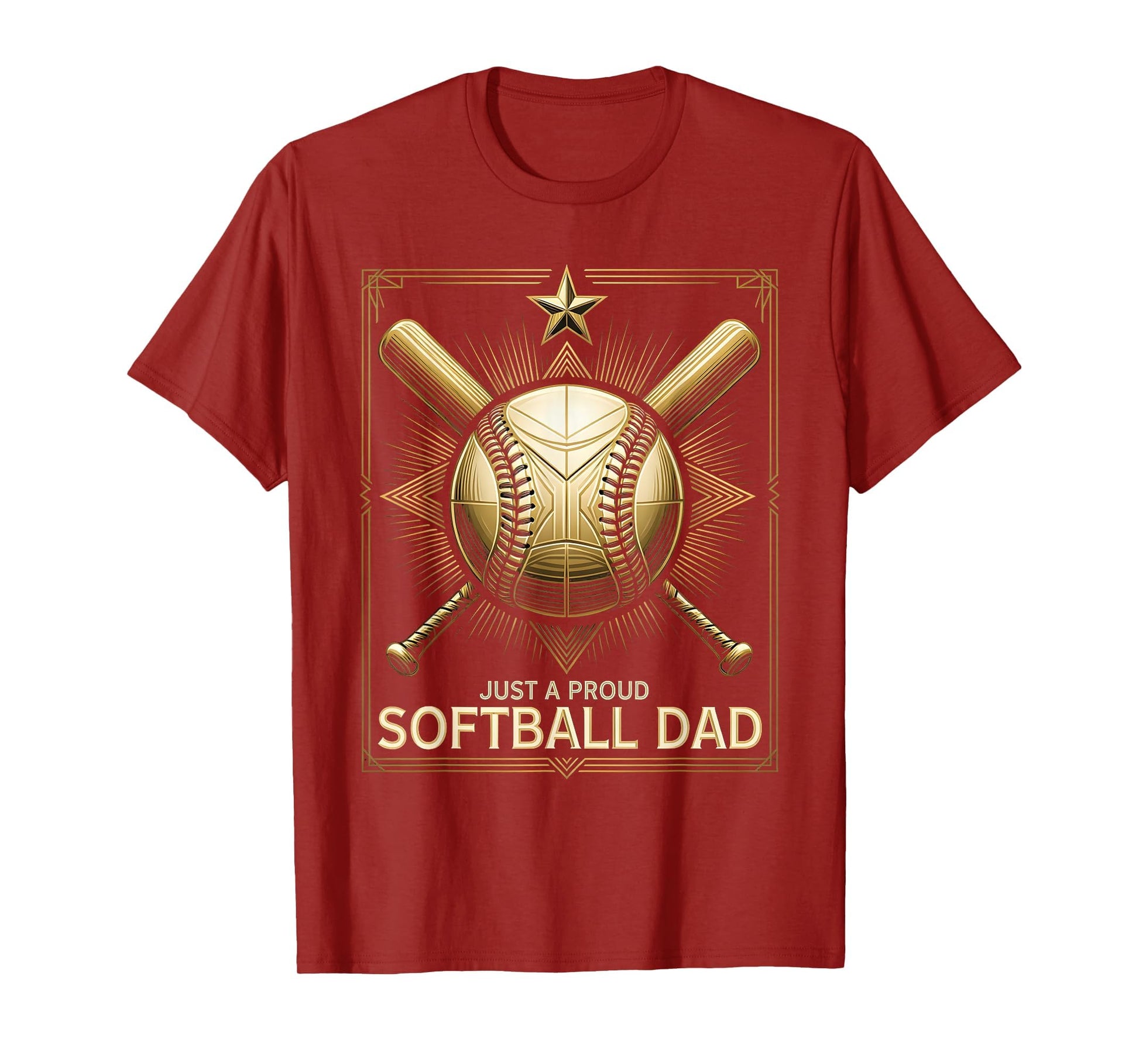 Just Proud Softball Dad T-Shirt - Fun Novelty Design Men Women - T-Shirt, Sweatshirt, Hoodie