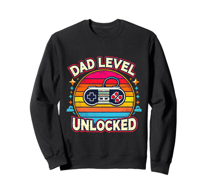 Dad Level Unlocked Funny New Dad Sweatshirt - Aesthetic Graphic Unisex - T-Shirt, Sweatshirt, Hoodie