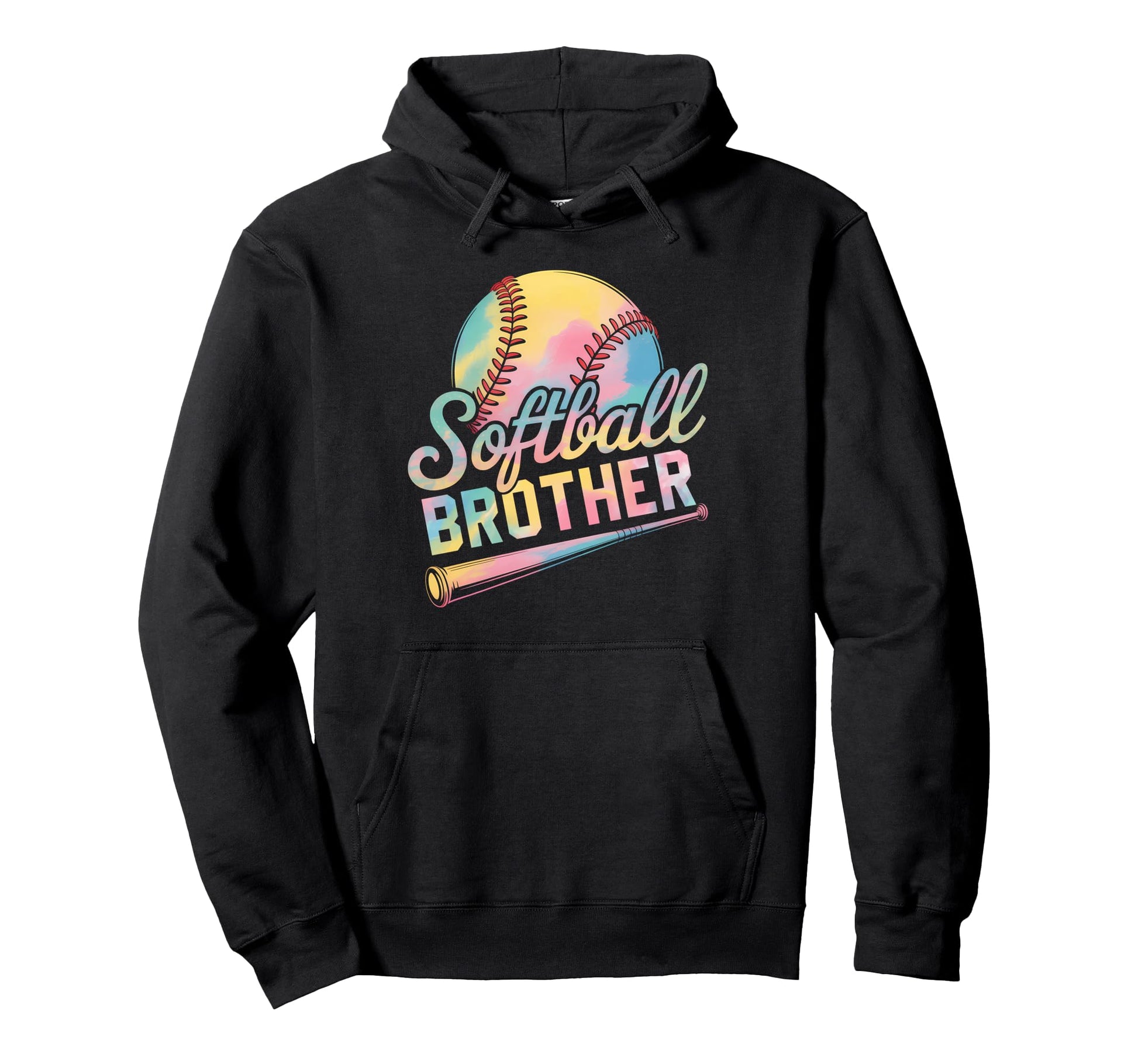 Softball Brother Tie Dye Grandma Hoodie - Trendy Graphic for Adults - T-Shirt, Sweatshirt, Hoodie