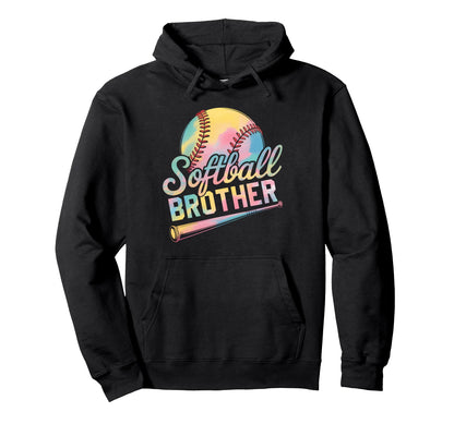 Softball Brother Tie Dye Grandma Hoodie - Trendy Graphic for Adults - T-Shirt, Sweatshirt, Hoodie