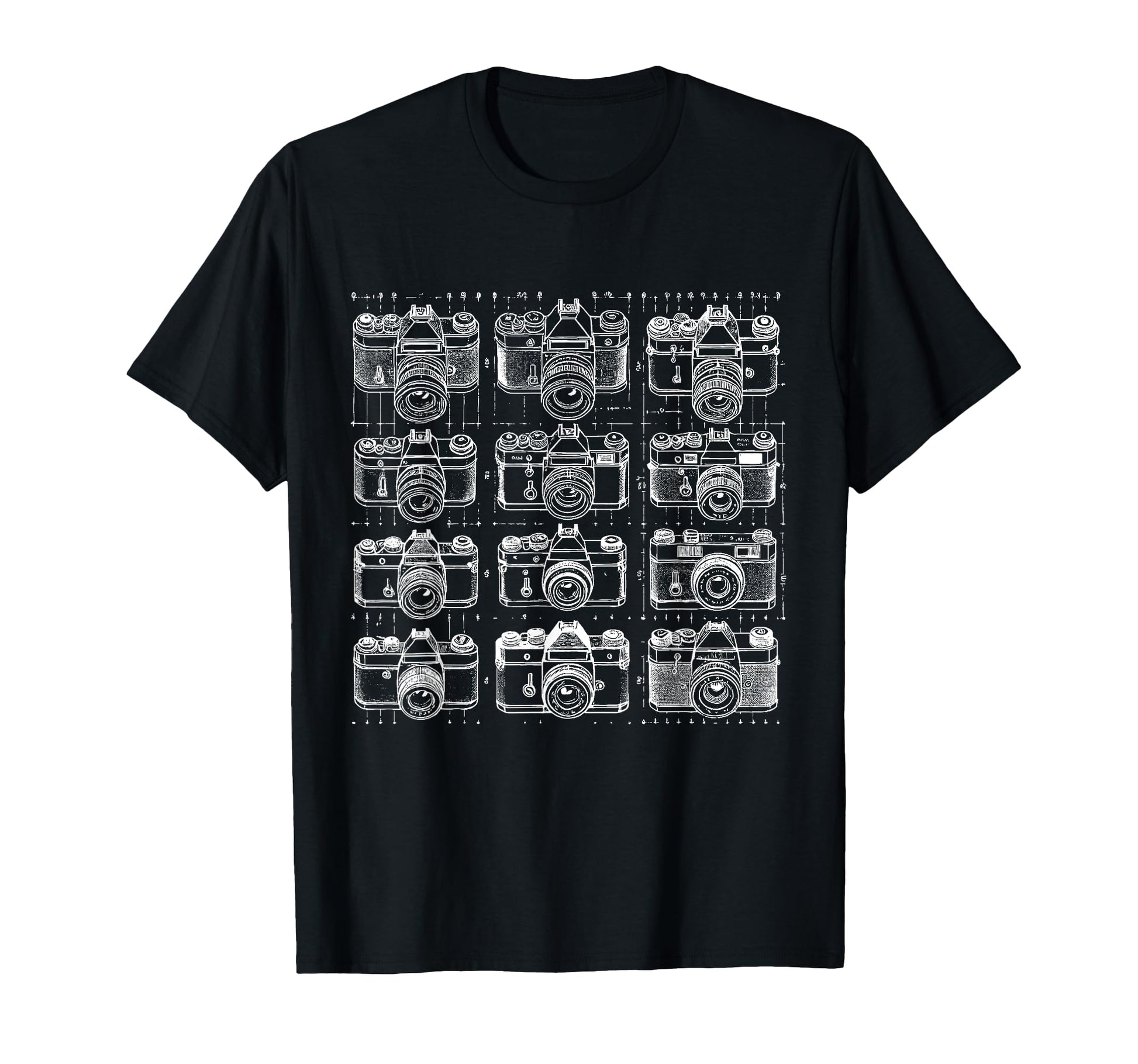 Camera Grid T-Shirt - Minimalist Print for Adults - T-Shirt, Sweatshirt, Hoodie