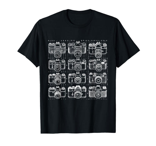Camera Grid T-Shirt - Minimalist Print for Adults - T-Shirt, Sweatshirt, Hoodie