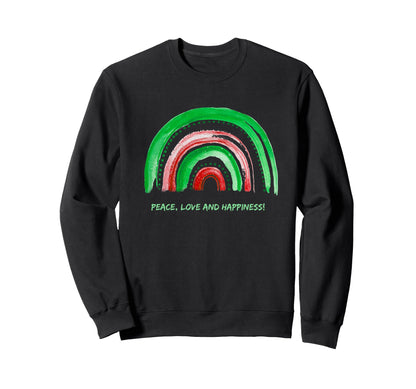 Peace Love And Happiness Sweatshirt - Aesthetic Graphic Men Women - T-Shirt, Sweatshirt, Hoodie
