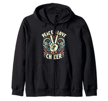 Anime Cheerleading Peace Love Cheer Hoodie - Novelty Apparel Men Women - T-Shirt, Sweatshirt, Hoodie