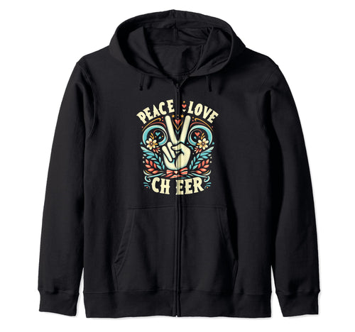 Anime Cheerleading Peace Love Cheer Hoodie - Novelty Apparel Men Women - T-Shirt, Sweatshirt, Hoodie