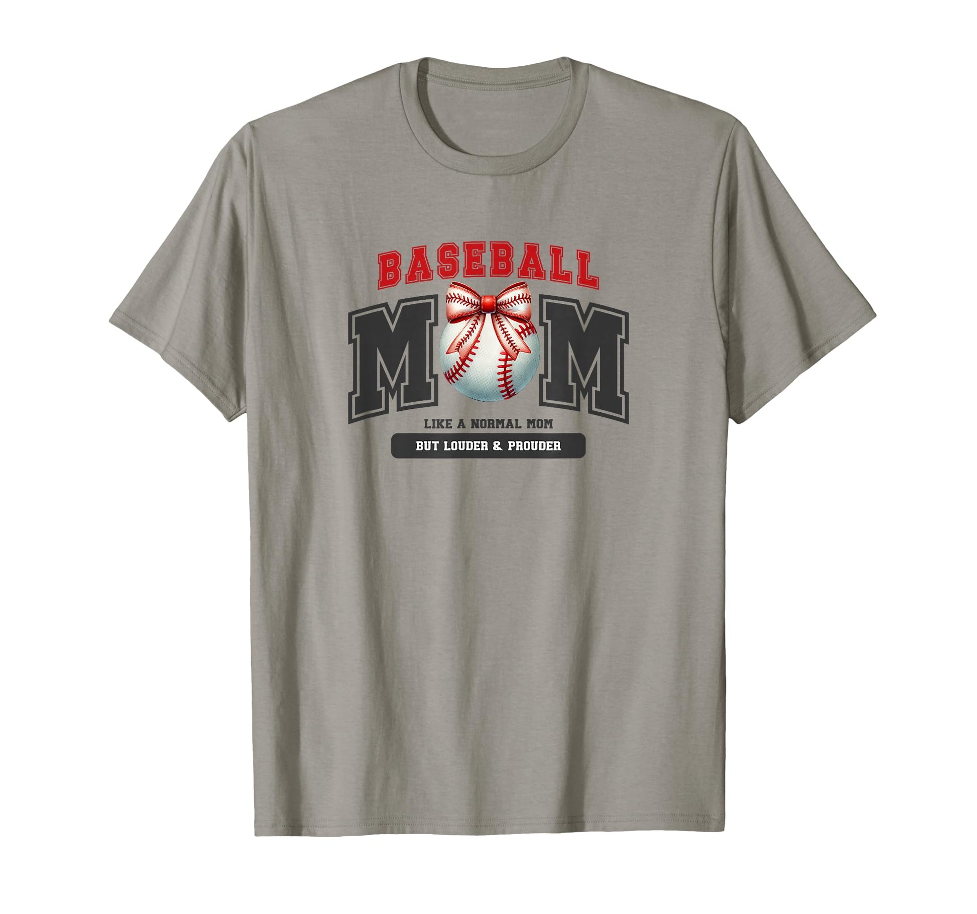 Baseball Mom Bow Ball Red Black T-Shirt - Unique Graphic for Adults - T-Shirt, Sweatshirt, Hoodie