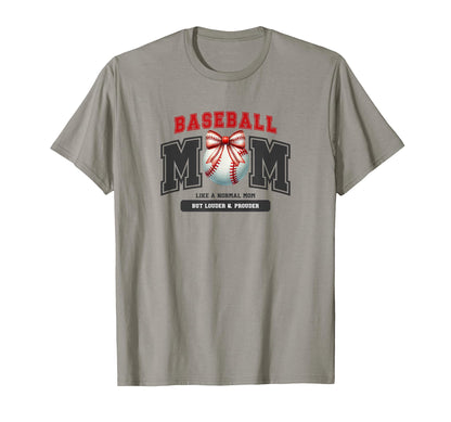 Baseball Mom Bow Ball Red Black T-Shirt - Unique Graphic for Adults - T-Shirt, Sweatshirt, Hoodie