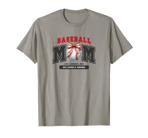 Baseball Mom Bow Ball Red Black T-Shirt - Unique Graphic for Adults - T-Shirt, Sweatshirt, Hoodie