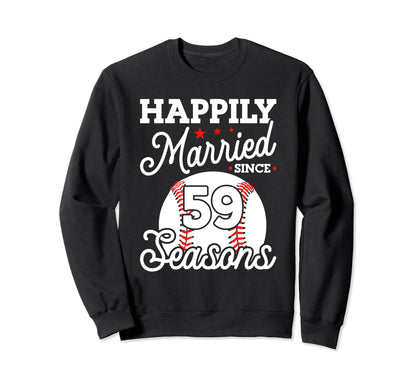 59Th Wedding Anniversary Sweatshirt - Fun Novelty Design for Adults - T-Shirt, Sweatshirt, Hoodie