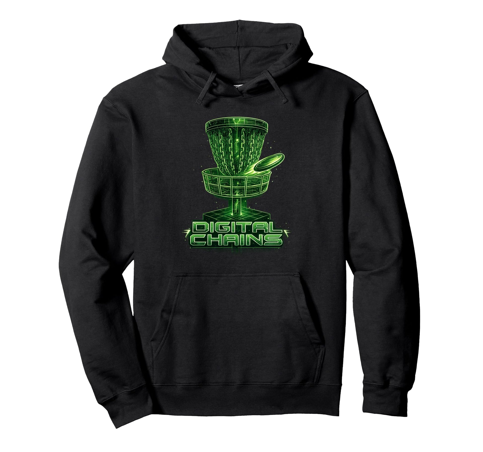 Digital Chains Disc Golf Cyber Hoodie - Fun Novelty Design for Adults - T-Shirt, Sweatshirt, Hoodie