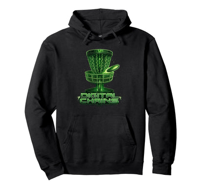 Digital Chains Disc Golf Cyber Hoodie - Fun Novelty Design for Adults - T-Shirt, Sweatshirt, Hoodie