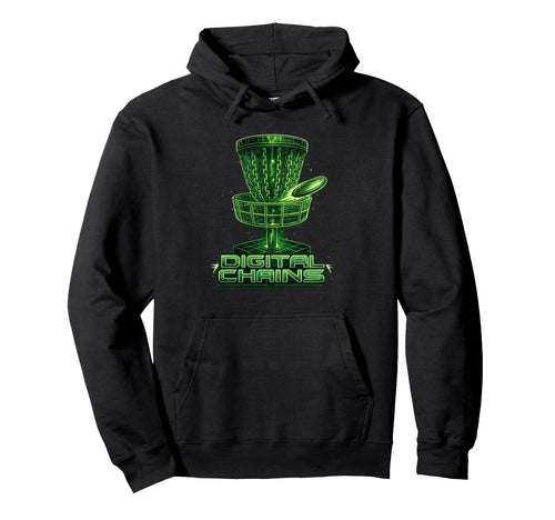 Digital Chains Disc Golf Cyber Hoodie - Fun Novelty Design for Adults - T-Shirt, Sweatshirt, Hoodie