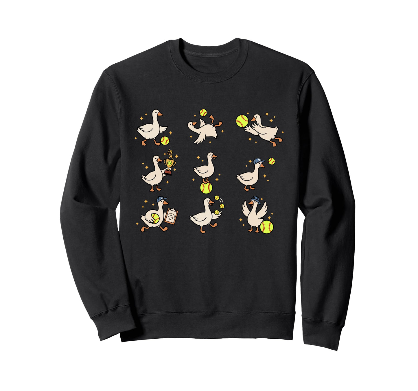 Silly Goose Playing Softball Funny Sweatshirt - Graphic Print for Adults - T-Shirt, Sweatshirt, Hoodie