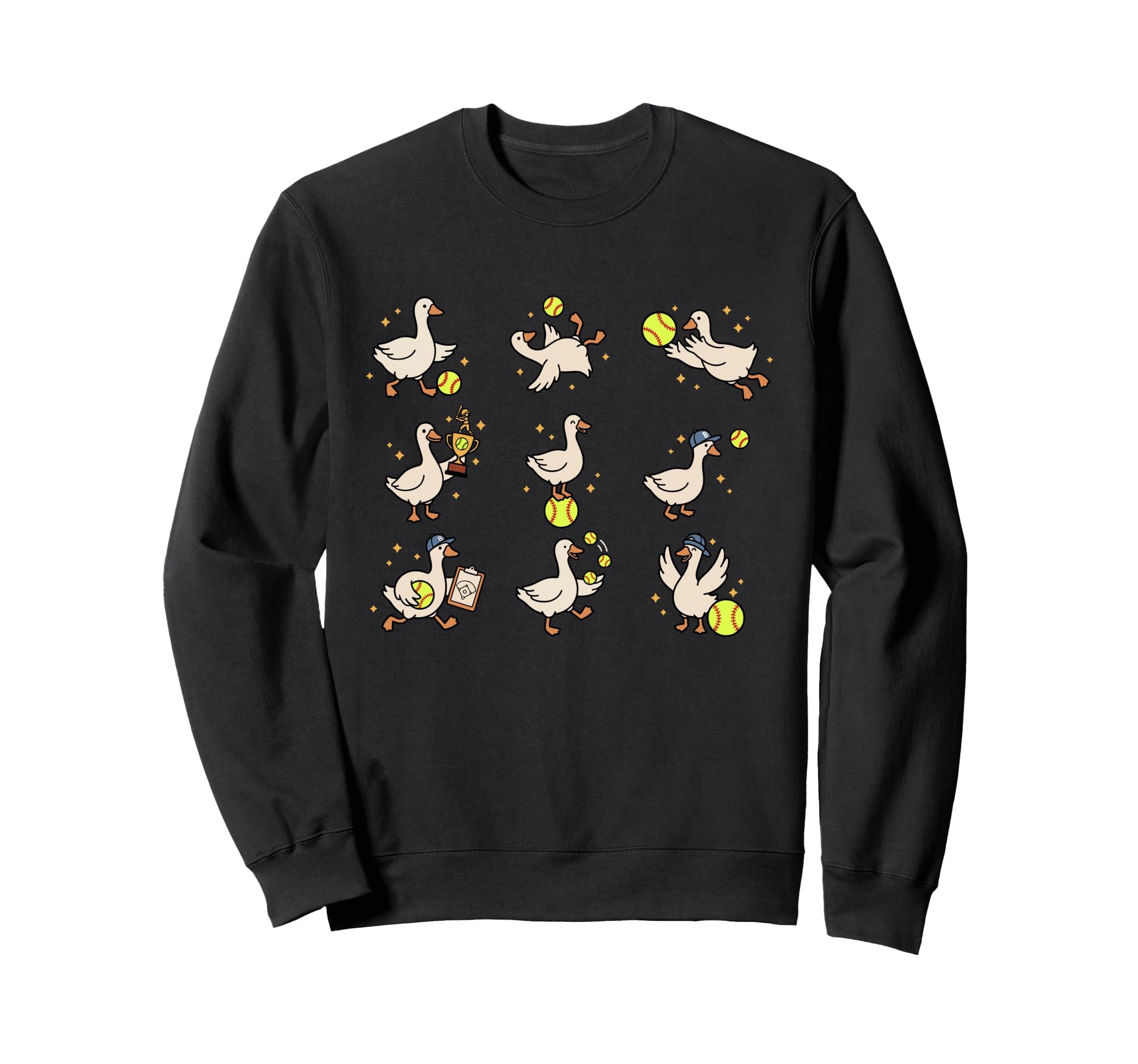Silly Goose Playing Softball Funny Sweatshirt - Graphic Print for Adults - T-Shirt, Sweatshirt, Hoodie