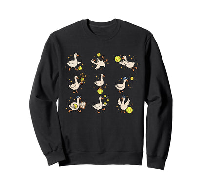 Silly Goose Playing Softball Funny Sweatshirt - Graphic Print for Adults - T-Shirt, Sweatshirt, Hoodie