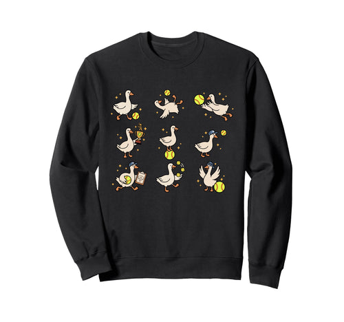 Silly Goose Playing Softball Funny Sweatshirt - Graphic Print for Adults - T-Shirt, Sweatshirt, Hoodie