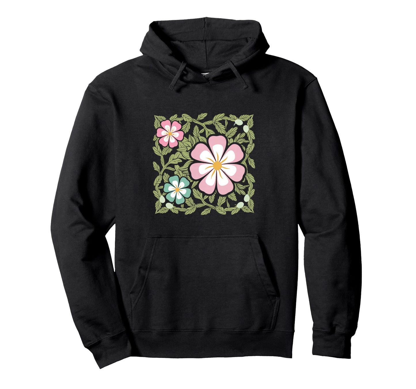 Groovy Boho Flower Floral Hoodie - Aesthetic Graphic Men Women - T-Shirt, Sweatshirt, Hoodie