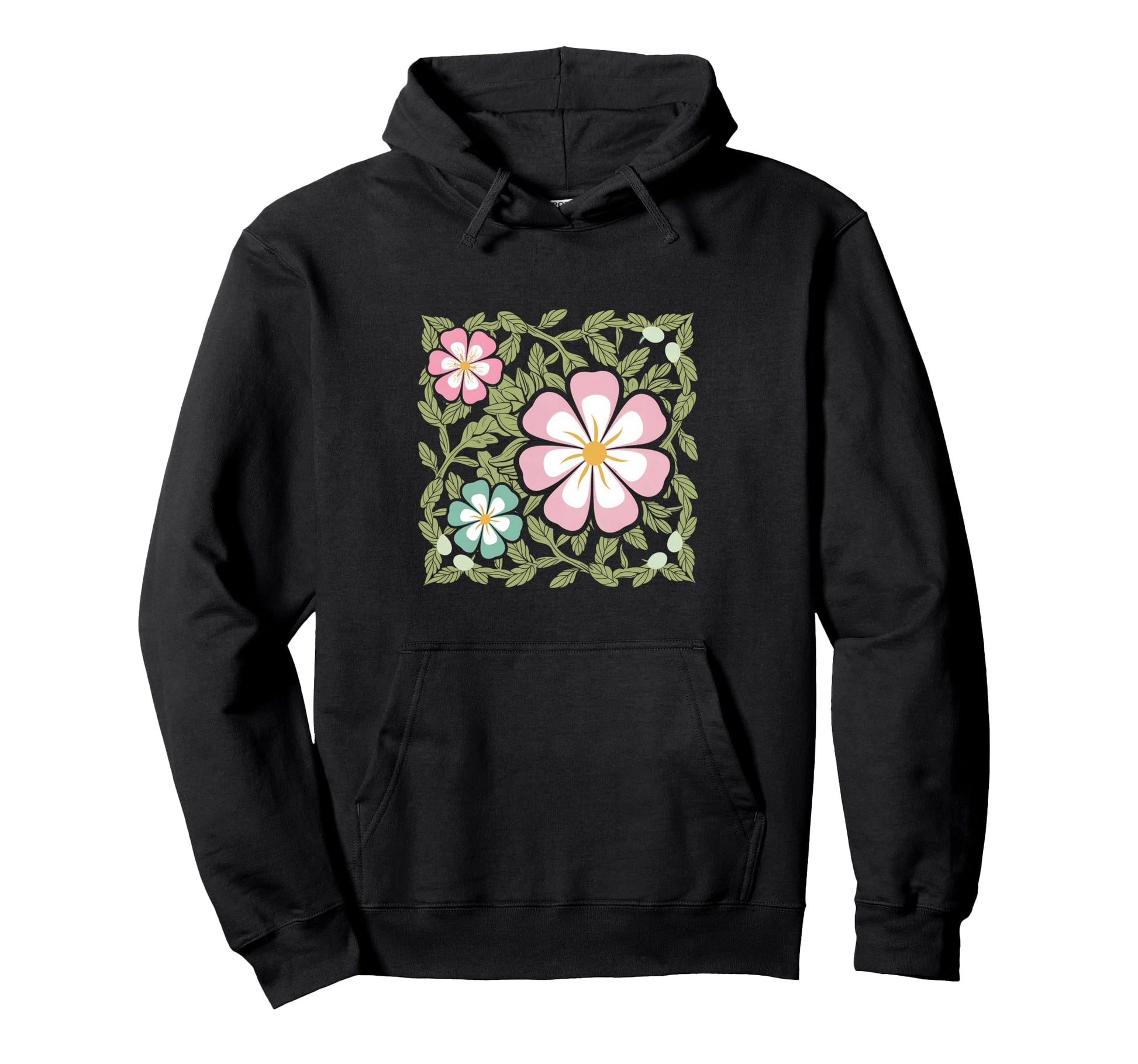 Groovy Boho Flower Floral Hoodie - Aesthetic Graphic Men Women - T-Shirt, Sweatshirt, Hoodie