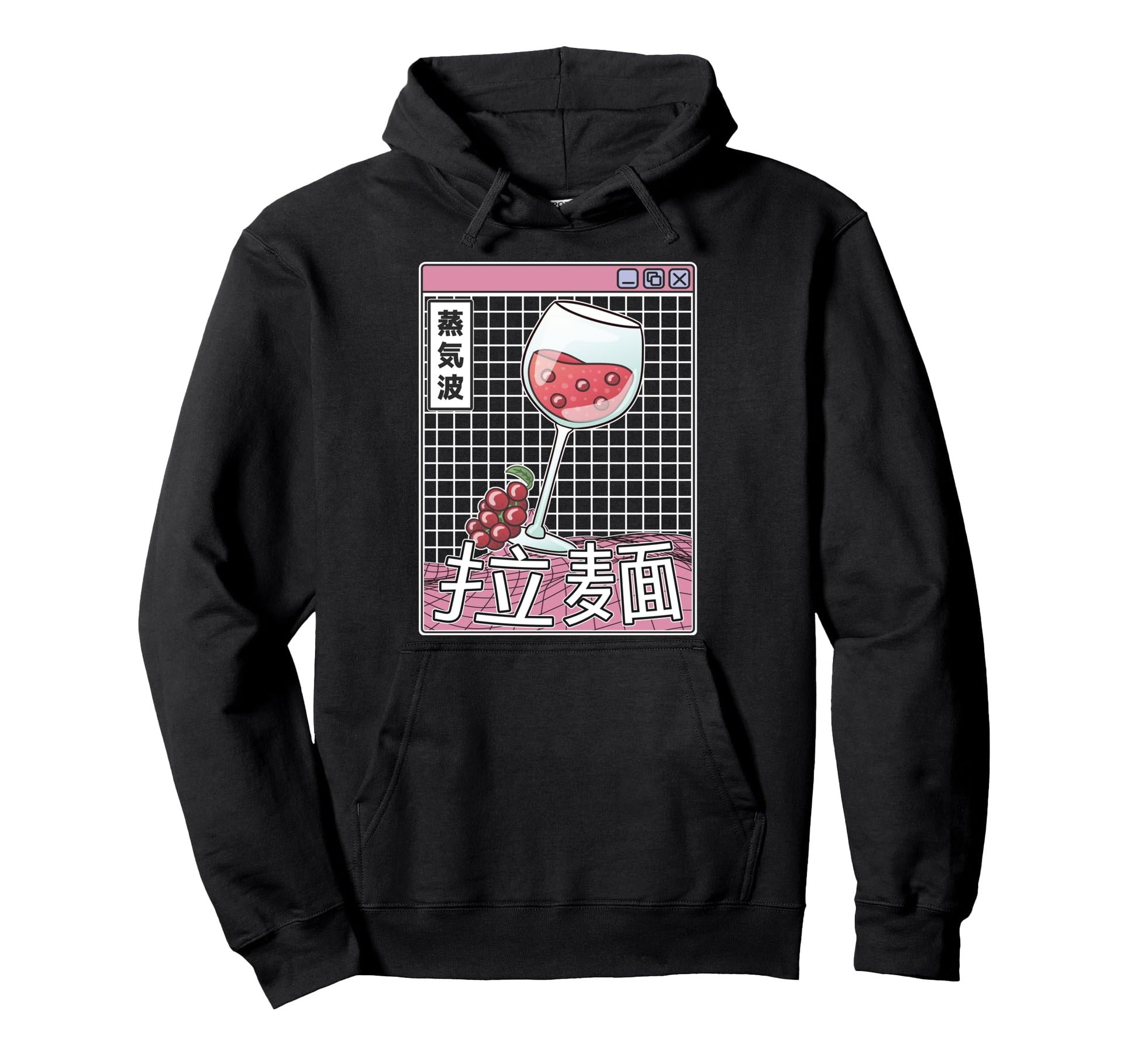 Wine Glass Digital Japan Pastel Otaku Hoodie - Minimalist Print Unisex - T-Shirt, Sweatshirt, Hoodie