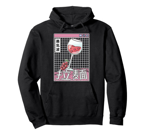 Wine Glass Digital Japan Pastel Otaku Hoodie - Minimalist Print Unisex - T-Shirt, Sweatshirt, Hoodie