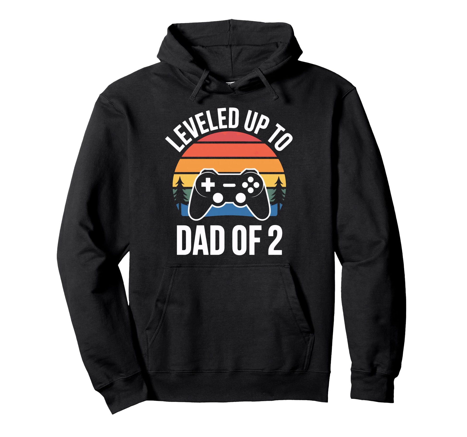 Leveled Up To Dad 2 Gamer Fathers Day Hoodie - Custom Art Print Men Women - T-Shirt, Sweatshirt, Hoodie