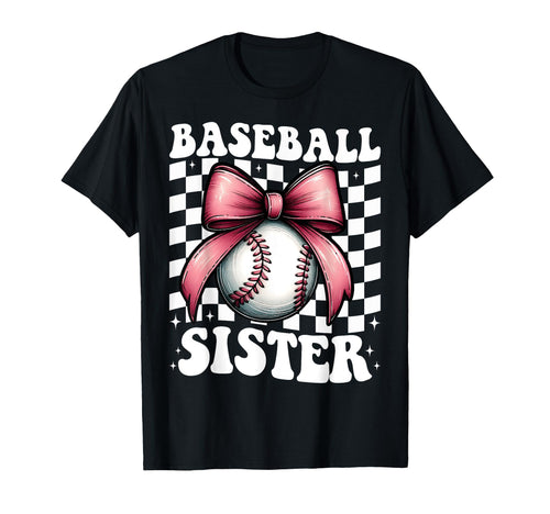 Baseball Sister Baseball Coquette Bow T-Shirt - Custom Art Print Unisex - T-Shirt, Sweatshirt, Hoodie