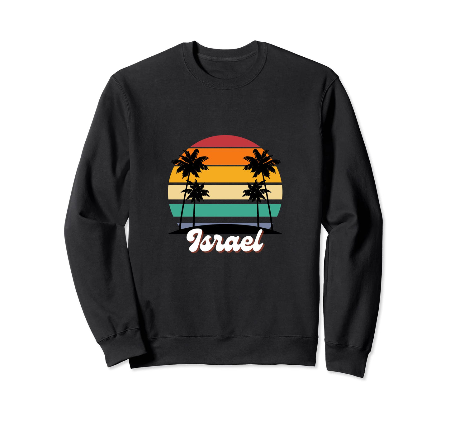 Israel Rainbow Palm Trees Beach Sweatshirt - Novelty Apparel Unisex - T-Shirt, Sweatshirt, Hoodie