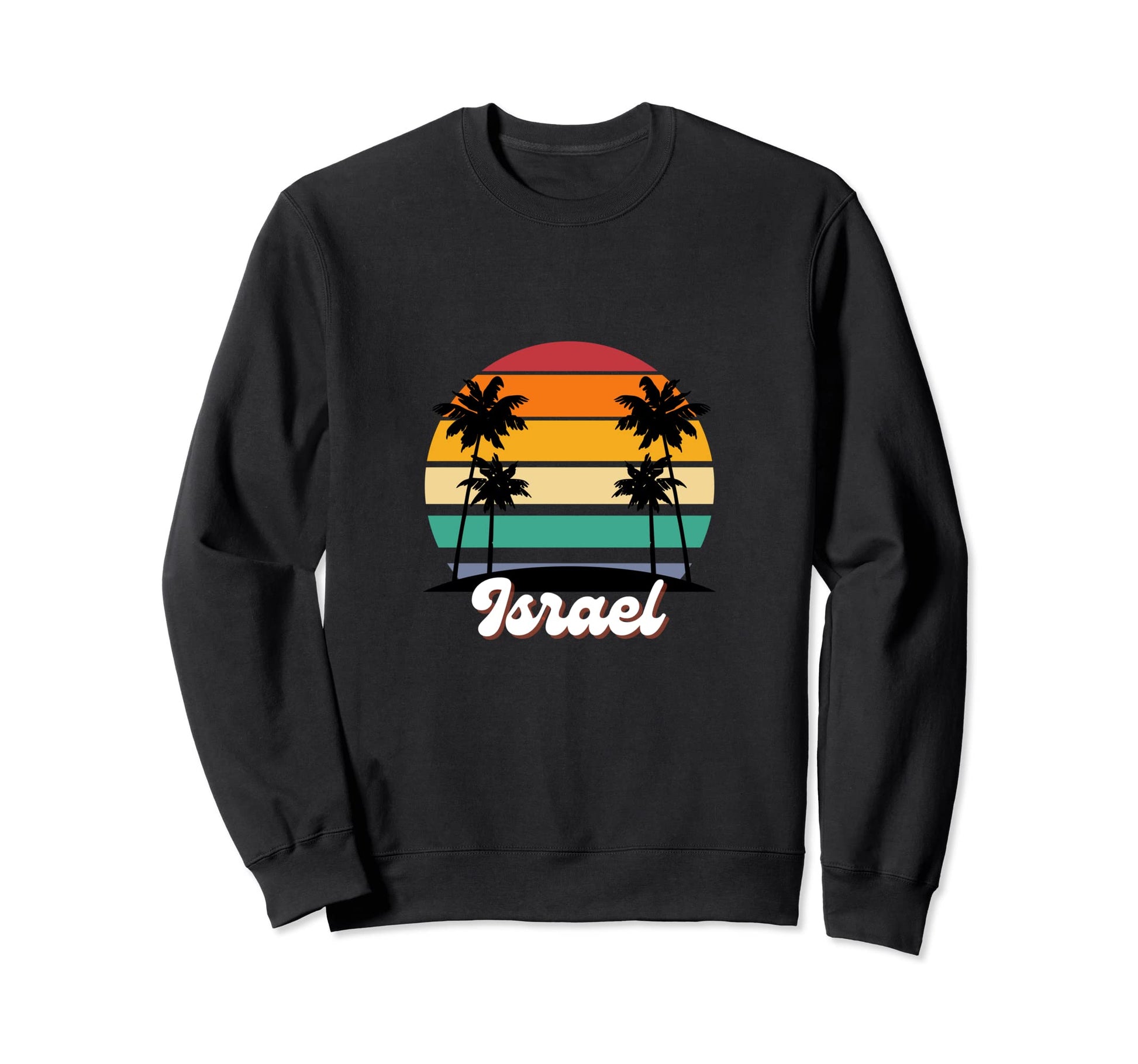Israel Rainbow Palm Trees Beach Sweatshirt - Novelty Apparel Unisex - T-Shirt, Sweatshirt, Hoodie