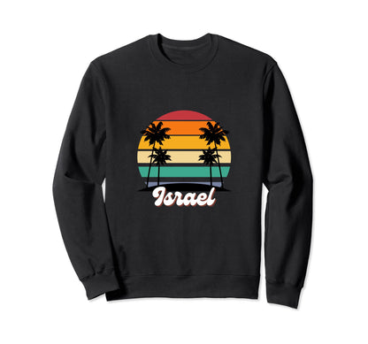 Israel Rainbow Palm Trees Beach Sweatshirt - Novelty Apparel Unisex - T-Shirt, Sweatshirt, Hoodie