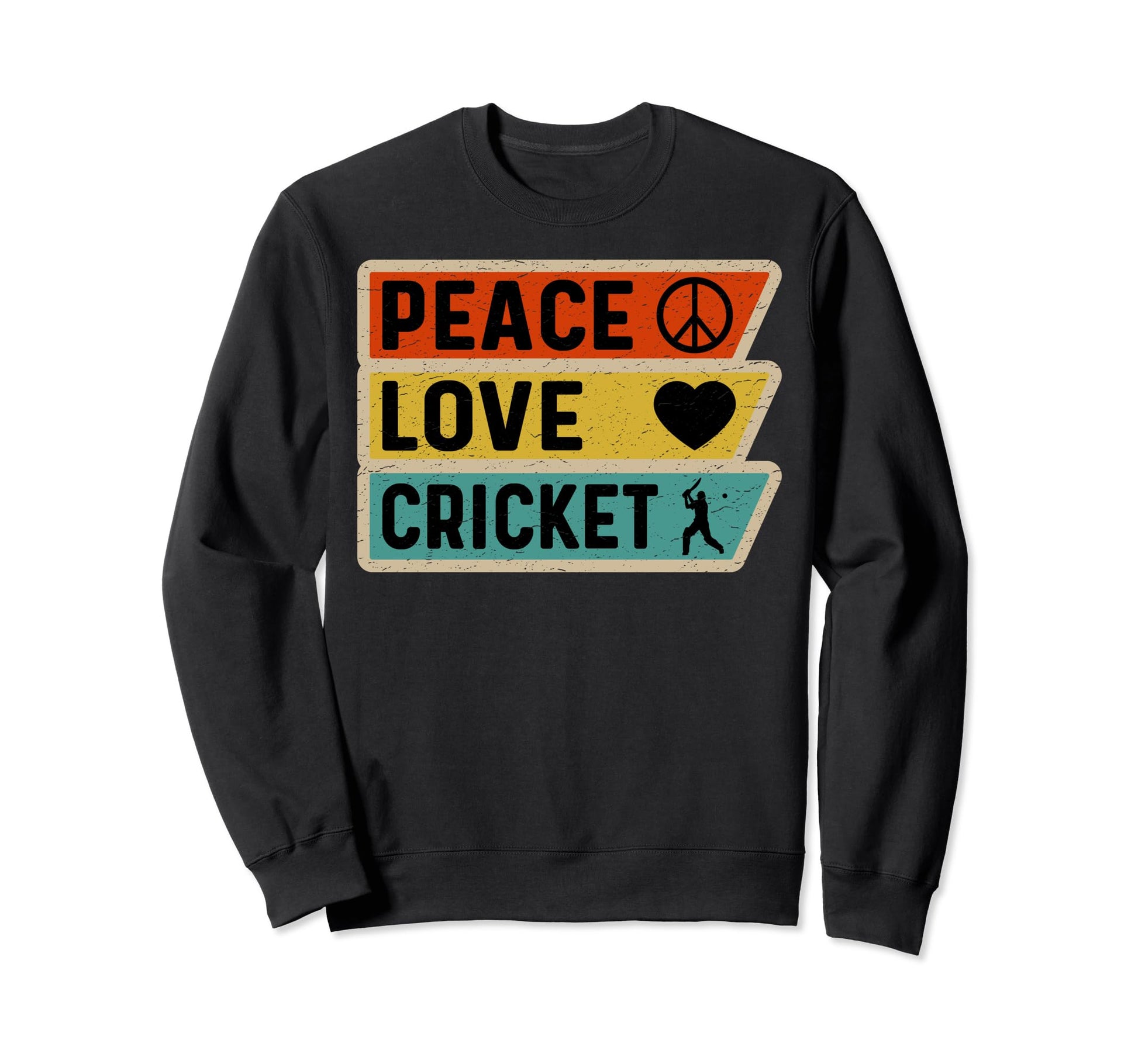Distressed Peace Sign Love Cricket Sweatshirt - Graphic Print for Adults - T-Shirt, Sweatshirt, Hoodie