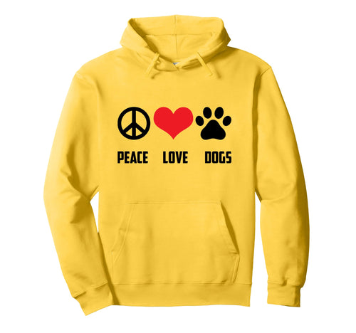 Peace Love Dogs Dog Lover Owners Adults Hoodie - Minimalist Print Unisex - T-Shirt, Sweatshirt, Hoodie