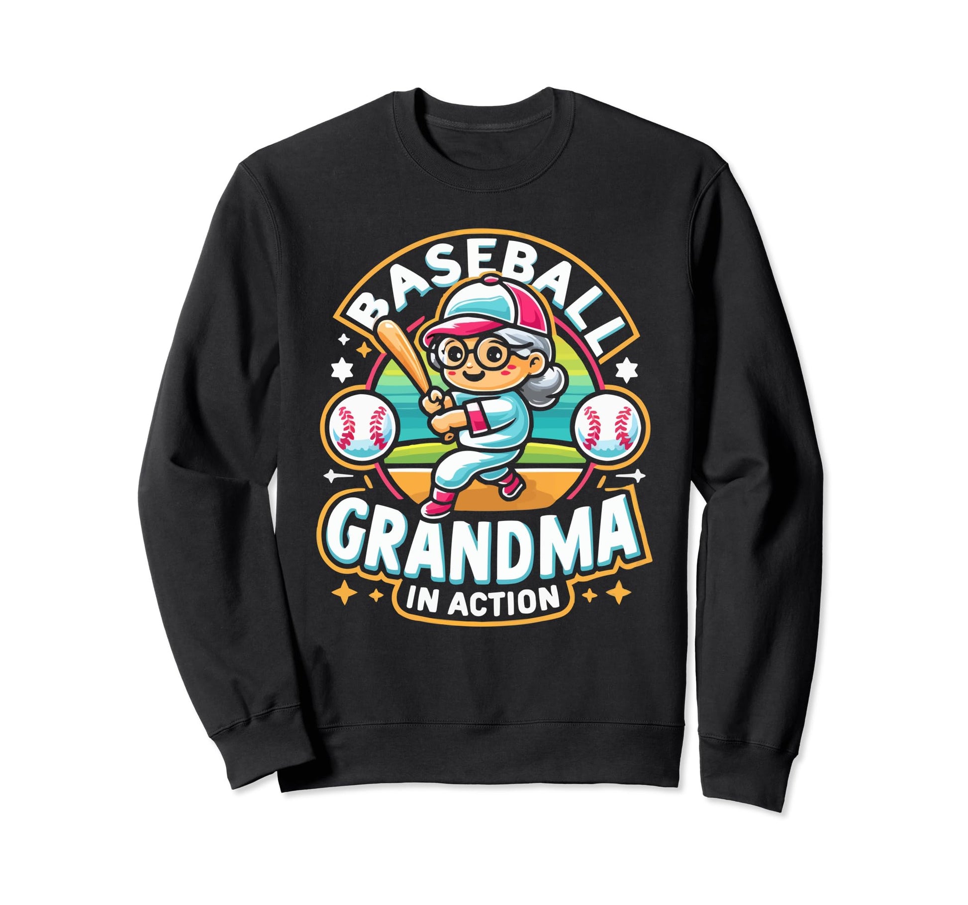 Baseball Grandma Grandmother Sweatshirt - Minimalist Print for Adults - T-Shirt, Sweatshirt, Hoodie