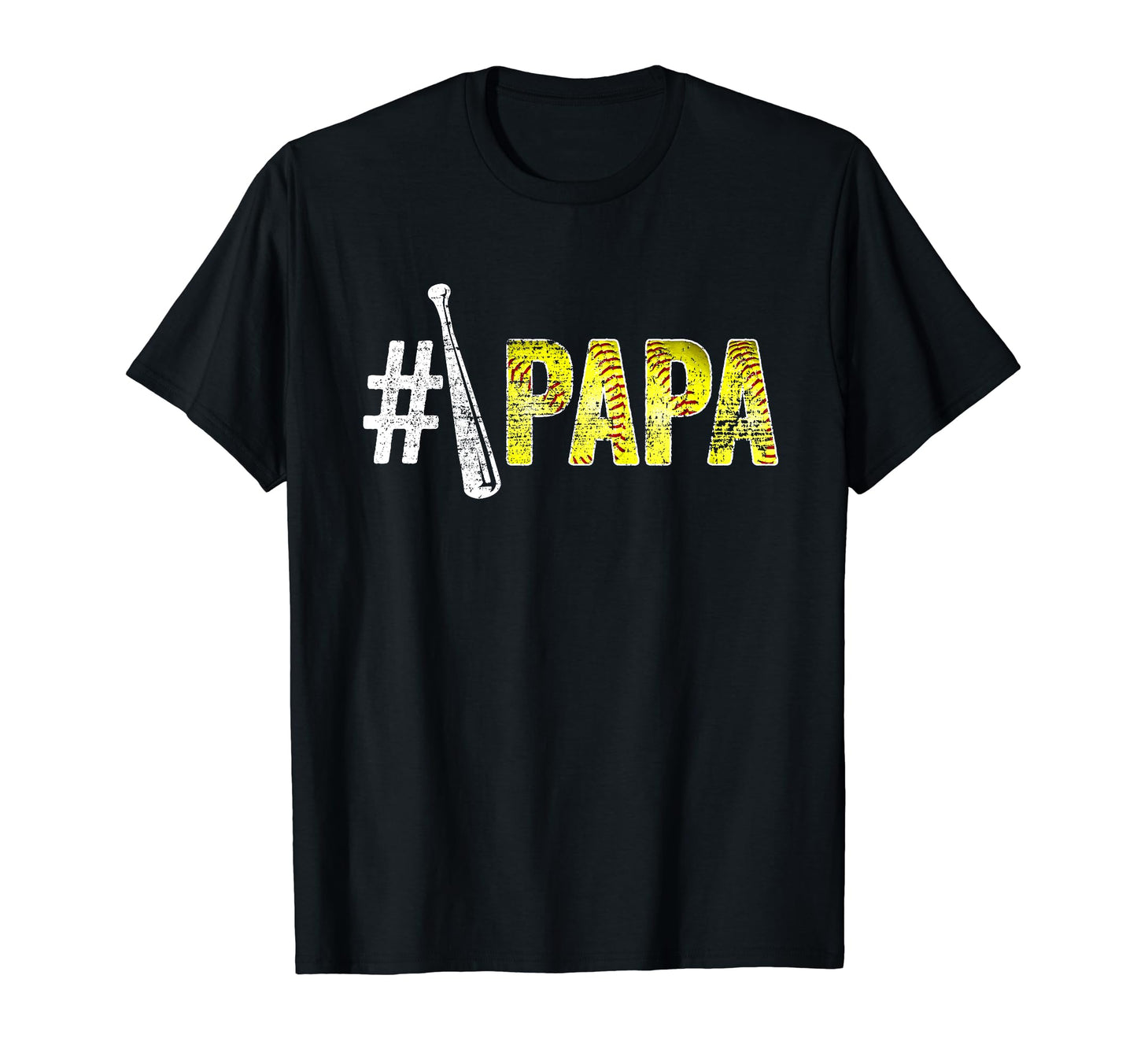 Number One Softball Papa Fathers Day T-Shirt - Novelty Apparel Men Women - T-Shirt, Sweatshirt, Hoodie
