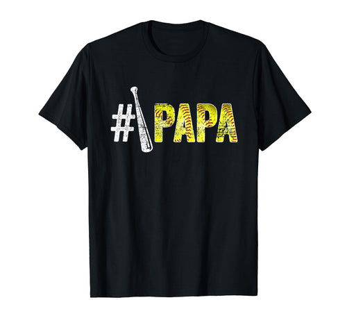 Number One Softball Papa Fathers Day T-Shirt - Novelty Apparel Men Women - T-Shirt, Sweatshirt, Hoodie