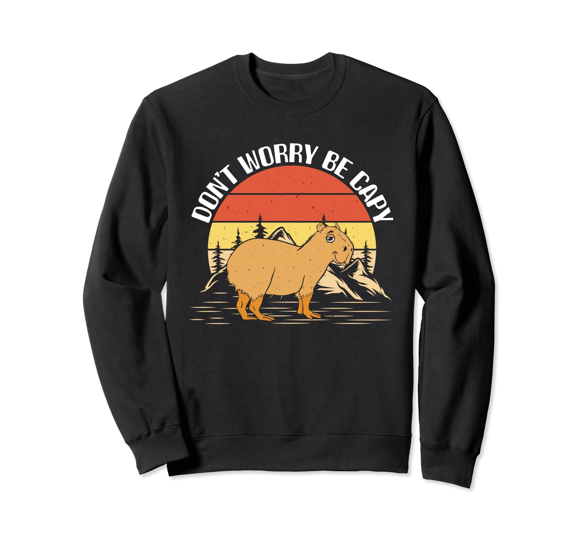 Dont Worry Be Capy Rainbow Sweatshirt - Novelty Apparel Men Women - T-Shirt, Sweatshirt, Hoodie