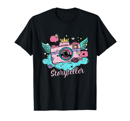 Photography Colorful Grunge Stye Camera T-Shirt - Graphic Print for Adults - T-Shirt, Sweatshirt, Hoodie