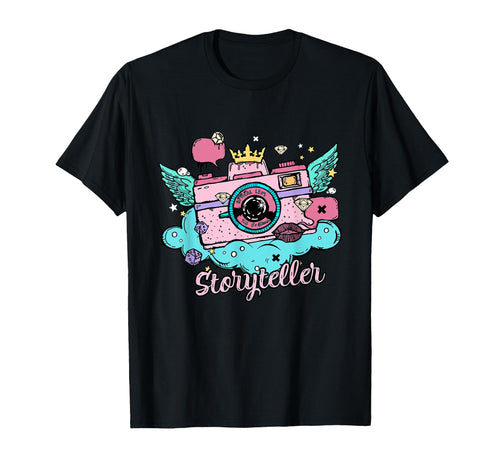 Photography Colorful Grunge Stye Camera T-Shirt - Graphic Print for Adults - T-Shirt, Sweatshirt, Hoodie