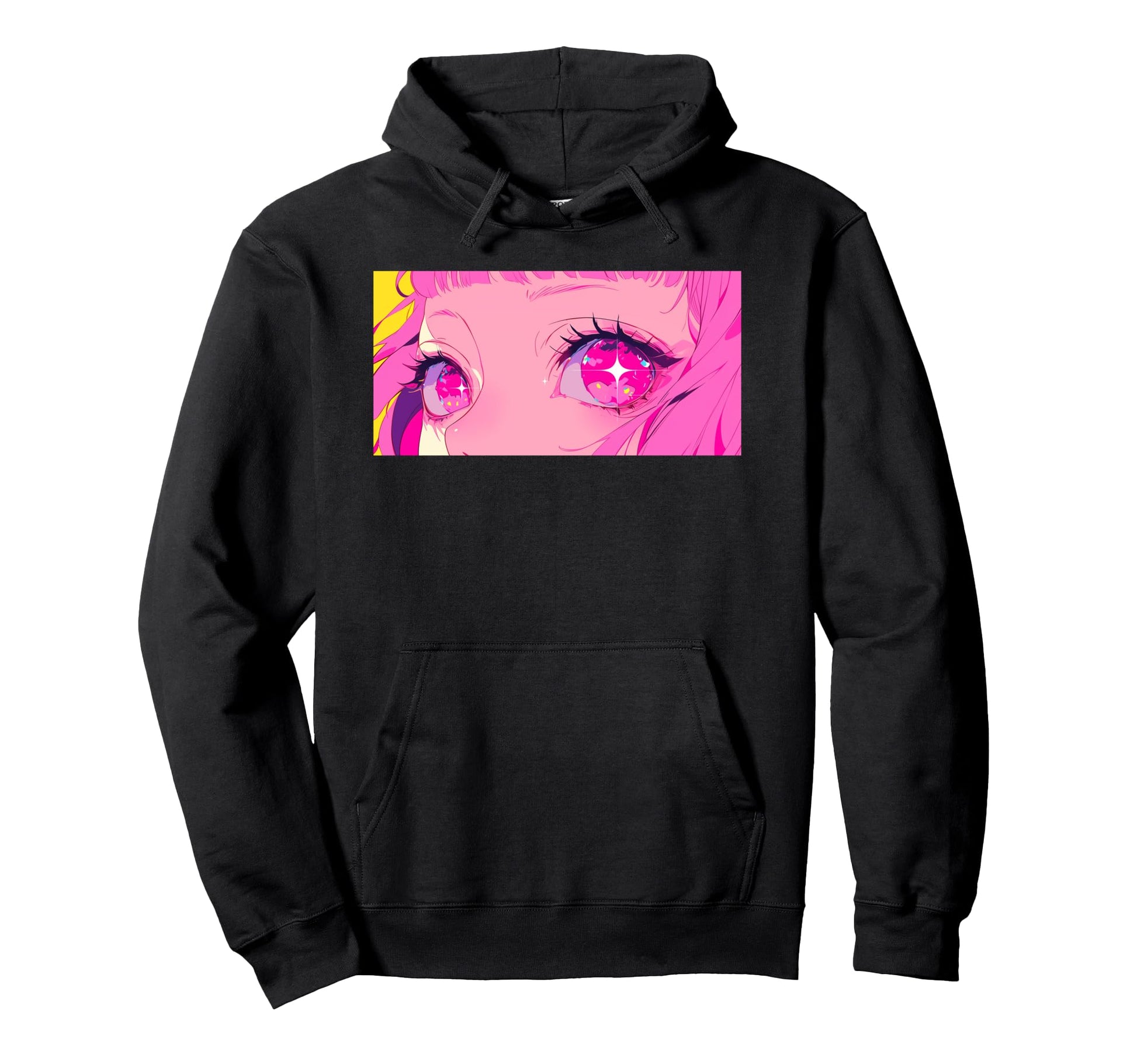 Anime Eyes Japanese Vaporwave Hoodie - Casual Everyday Wear for Adults - T-Shirt, Sweatshirt, Hoodie