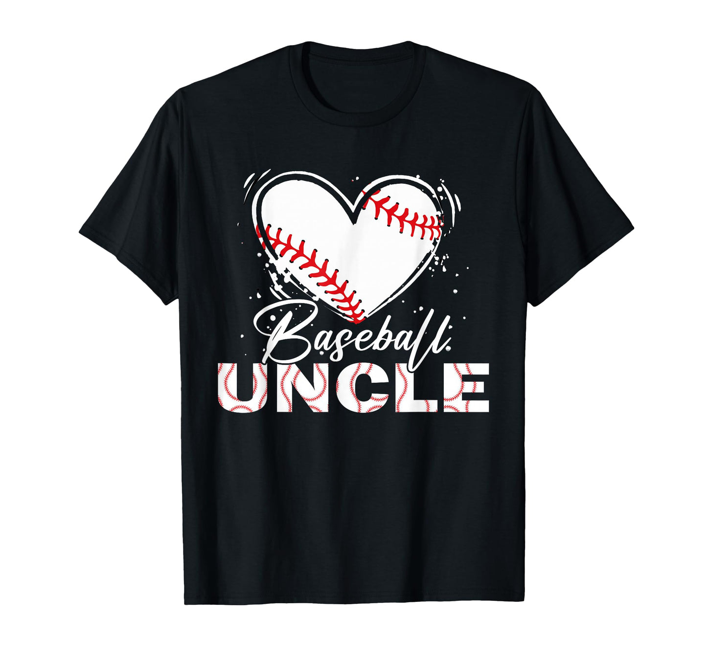 Baseball Uncle Baseball Heart T-Shirt - Custom Art Print Unisex - T-Shirt, Sweatshirt, Hoodie