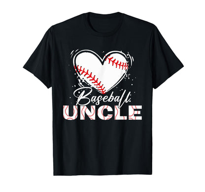 Baseball Uncle Baseball Heart T-Shirt - Custom Art Print Unisex - T-Shirt, Sweatshirt, Hoodie