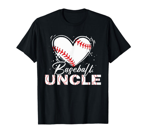 Baseball Uncle Baseball Heart T-Shirt - Custom Art Print Unisex - T-Shirt, Sweatshirt, Hoodie