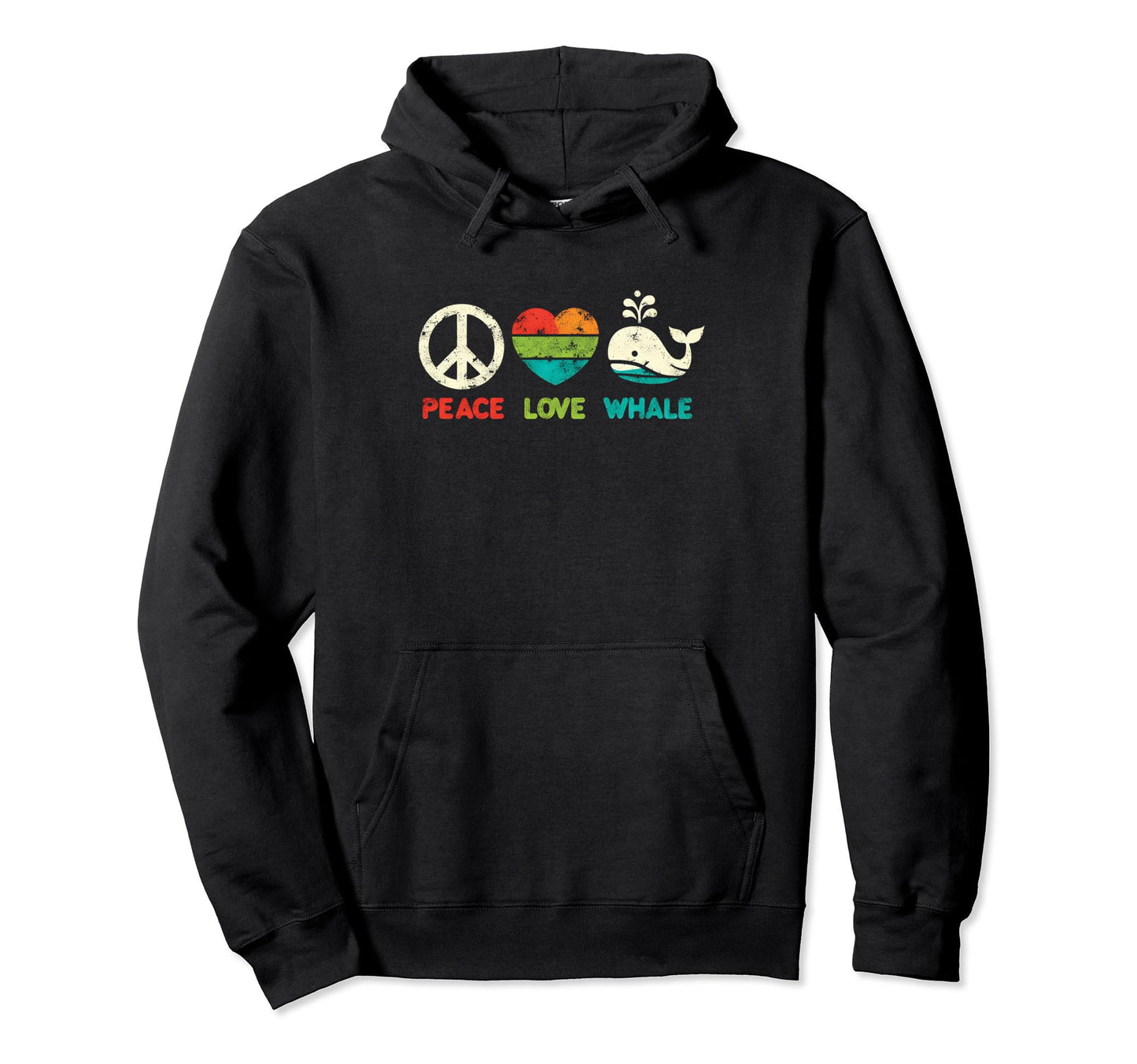 Peace Love And Whales Peace Symbol Hoodie - Custom Art Print Men Women - T-Shirt, Sweatshirt, Hoodie