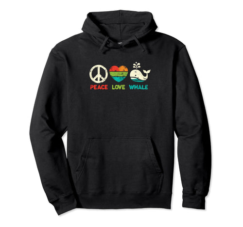 Peace Love And Whales Peace Symbol Hoodie - Custom Art Print Men Women - T-Shirt, Sweatshirt, Hoodie