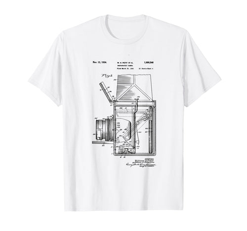 Camera Photographic Patent 1934 T-Shirt - Custom Art Print Men Women - T-Shirt, Sweatshirt, Hoodie