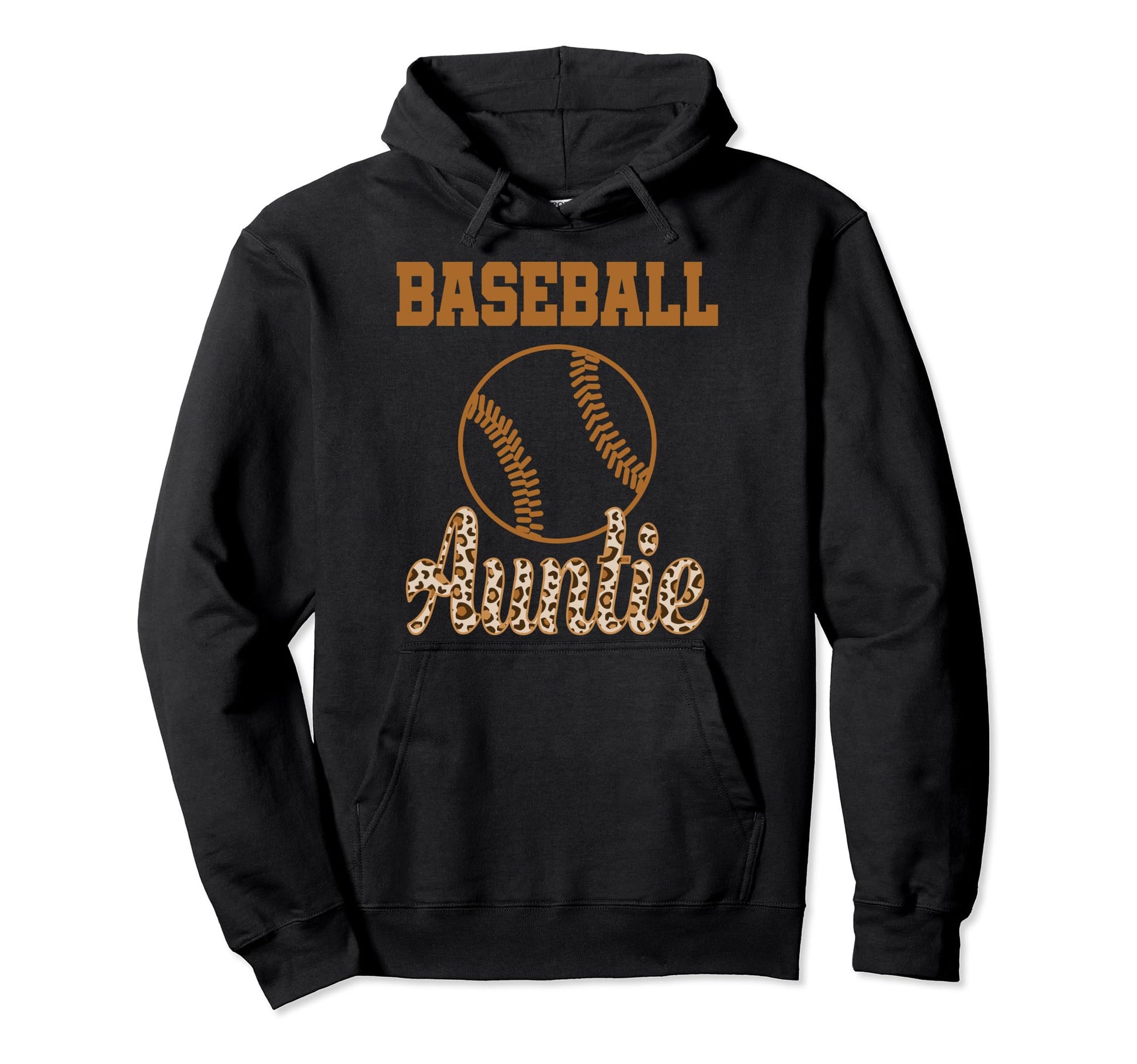 Auntie Baseball Aunt Leopard Cheetah Hoodie - Minimalist Print Unisex - T-Shirt, Sweatshirt, Hoodie
